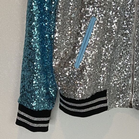 New Just Drew Custom Sequins Bomber Jacket Small - Picture 4 of 12